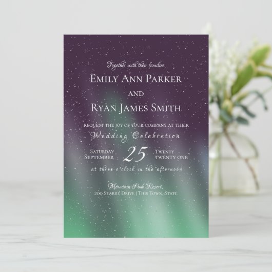 Aurora Borealis Northern Sky Kaart (Staand voorkant)