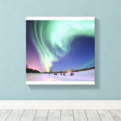 Aurora Borealis of Noorderlicht, Alaska Canvas Afdruk (Insitu (Houten vloer))