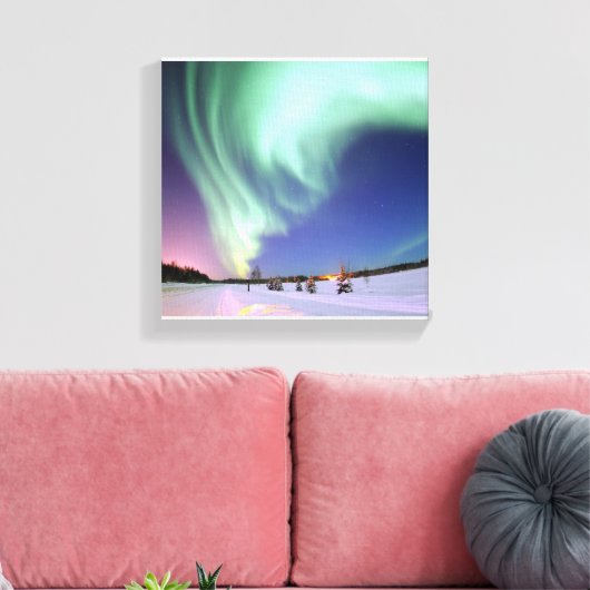 Aurora Borealis of Noorderlicht, Alaska Canvas Afdruk (Insitu (Woonkamer))