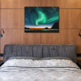 Aurora Borealis - Olie Schilderij Foto Afdruk