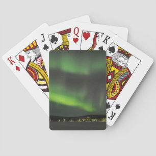 Aurora borealis op het vliegenpokerdek speelkaarten