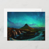 Aurora Borealis op Kirkjufall Mountain in IJsland Briefkaart (Voorkant / Achterkant)