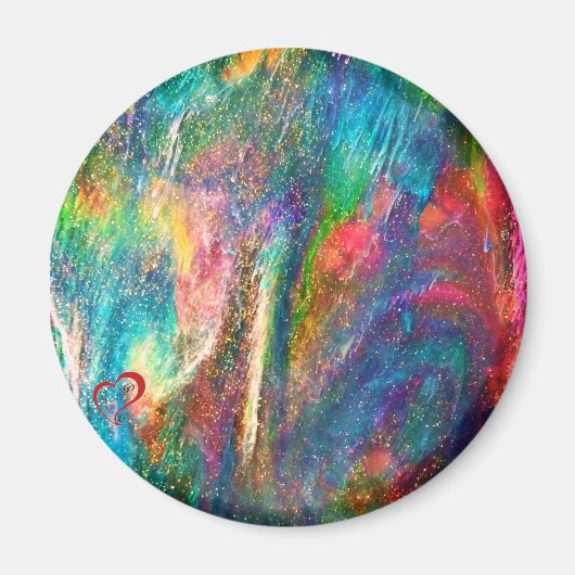 Aurora Borealis Origineel Abstract kunstwerk Sangr Magneet (Voorkant)