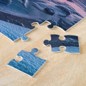 Aurora Borealis over besneeuwd berglandschap Legpuzzel (Zijkant)