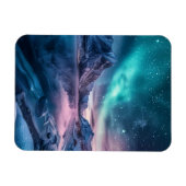 Aurora Borealis over besneeuwd berglandschap Magneet (Horizontaal)
