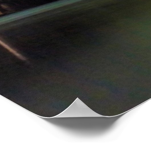 Aurora borealis over een meer poster (Hoek)