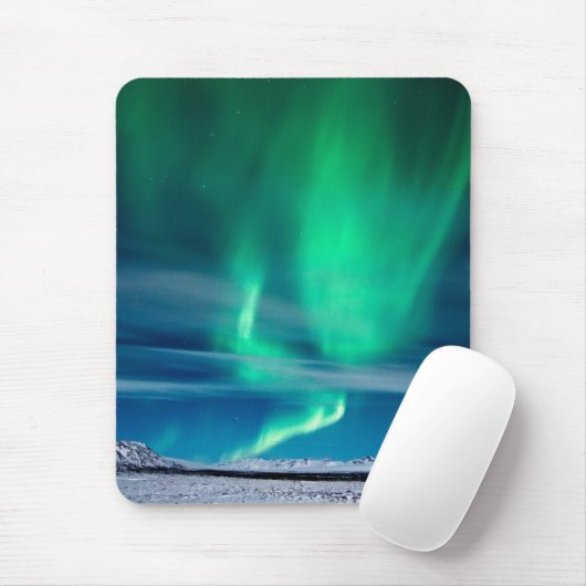 Aurora Borealis over Mosfellsheiði Muismat (Met muis)