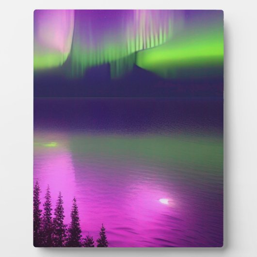 Aurora Borealis over water Fotoplaat (Voorkant)