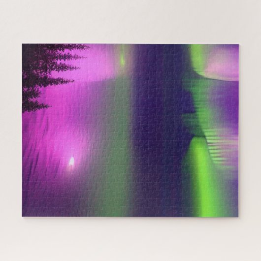 Aurora Borealis over water Legpuzzel (Horizontaal)
