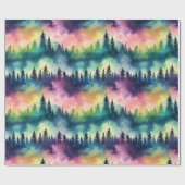 Aurora Borealis Pastel Pines Noorderlicht Cadeaupapier (Vlak)