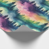 Aurora Borealis Pastel Pines Noorderlicht Cadeaupapier (Hoek)