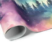 Aurora Borealis Pastel Pines Noorderlicht Cadeaupapier (Rol Hoek)