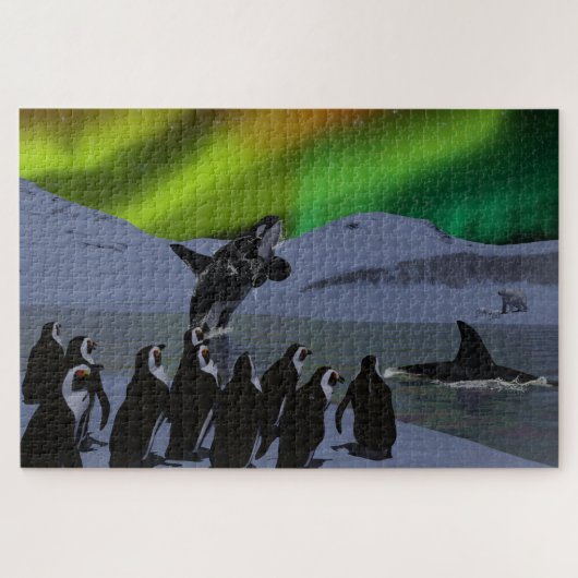 Aurora Borealis Penguins & Whales Legpuzzel (Horizontaal)