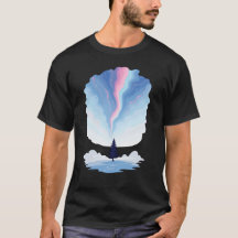 Aurora Borealis Pink Blue Swirl Pine Tree Winter