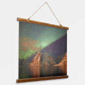 Aurora Borealis, Polaire lichten Hangend Wandkleed (Gebogen)