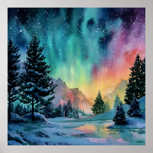Aurora Borealis Poster (Voorkant)