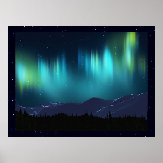 Aurora Borealis Poster (Voorkant)