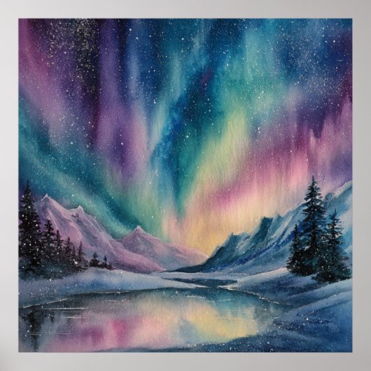 Aurora Borealis Poster (Voorkant)