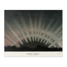 Aurora Borealis Print, Trouvelot, 1881, teruggezet