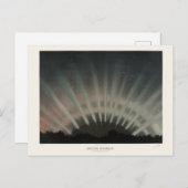 Aurora Borealis Print, Trouvelot, 1881, teruggezet Briefkaart (Voorkant / Achterkant)