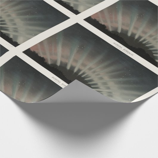 Aurora Borealis Print, Trouvelot, 1881, teruggezet Cadeaupapier (Hoek)