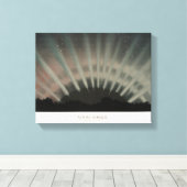 Aurora Borealis Print, Trouvelot, 1881, teruggezet Canvas Afdruk (Insitu (Houten vloer))