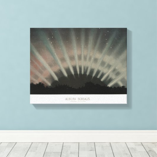 Aurora Borealis Print, Trouvelot, 1881, teruggezet Canvas Afdruk (Insitu (Houten vloer))