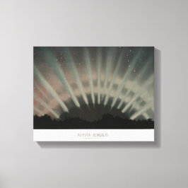 Aurora Borealis Print, Trouvelot, 1881, teruggezet Canvas Afdruk