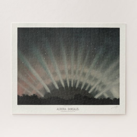 Aurora Borealis Print, Trouvelot, 1881, teruggezet Legpuzzel (Horizontaal)