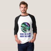Aurora Borealis Snowboarden Avontuur Onder T-shirt (Voorkant volledig)
