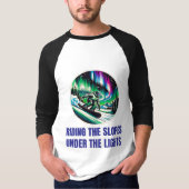 Aurora Borealis Snowboarden Avontuur Onder T-shirt (Voorkant)