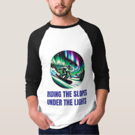 Aurora Borealis Snowboarden Avontuur Onder T-shirt