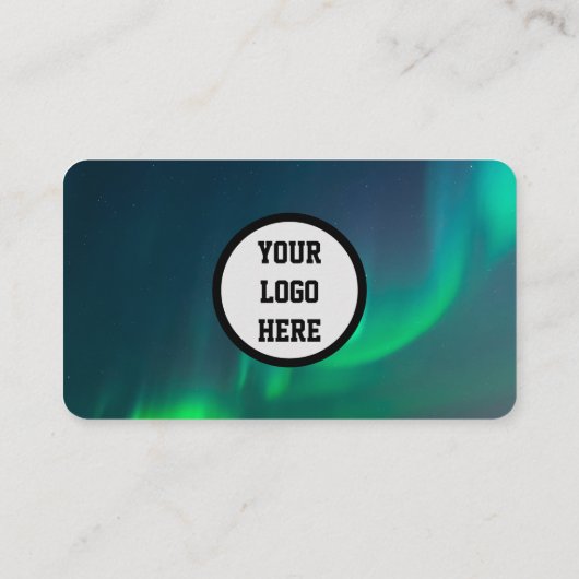 Aurora Borealis Social media QR Code Groen Visitekaartje (Achterkant)