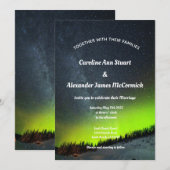 Aurora Borealis Stars Sky Wedding Kaart (Voorkant / Achterkant)