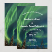 Aurora Borealis Stars Sky Wedding Kaart (Voorkant / Achterkant)