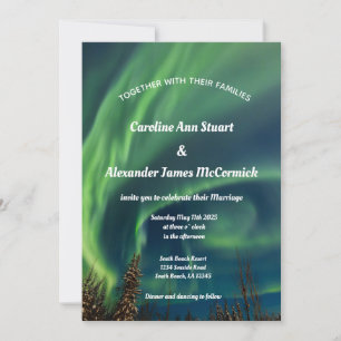 Aurora Borealis Stars Sky Wedding Kaart