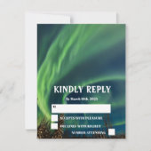 Aurora Borealis Stars Weddenschap RSVP Kaartje (Voorkant)