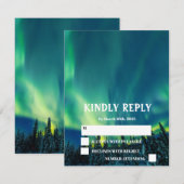 Aurora Borealis Stars Wedding RSV RSVP Kaartje (Voorkant / Achterkant)