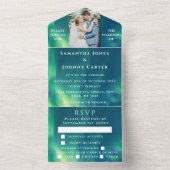 Aurora Borealis Sterrennacht sterren foto bruiloft All In One Uitnodiging (Binnen)