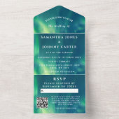 Aurora Borealis Sterrennacht Sterren Sky Bruiloft All In One Uitnodiging (Binnen)