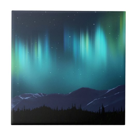 Aurora Borealis Tegeltje (Voorkant)