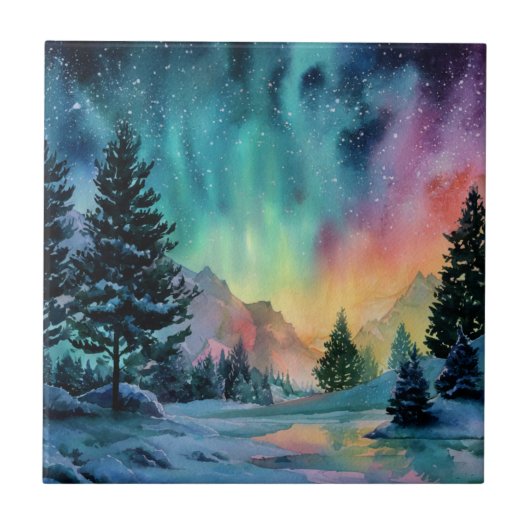Aurora Borealis Tegeltje (Voorkant)
