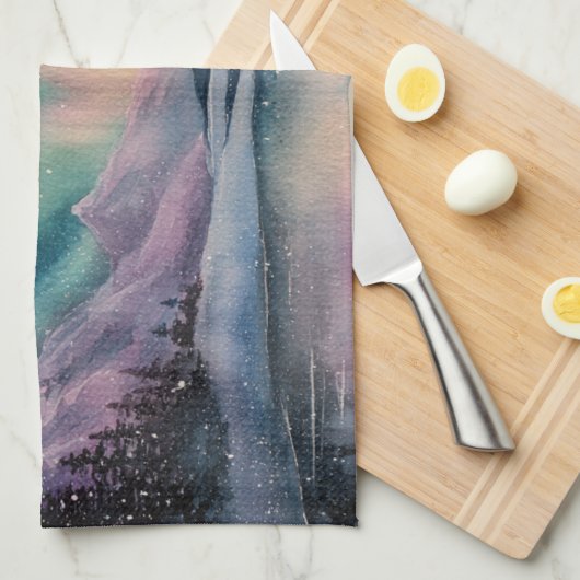 Aurora Borealis Theedoek (Quarter Fold)