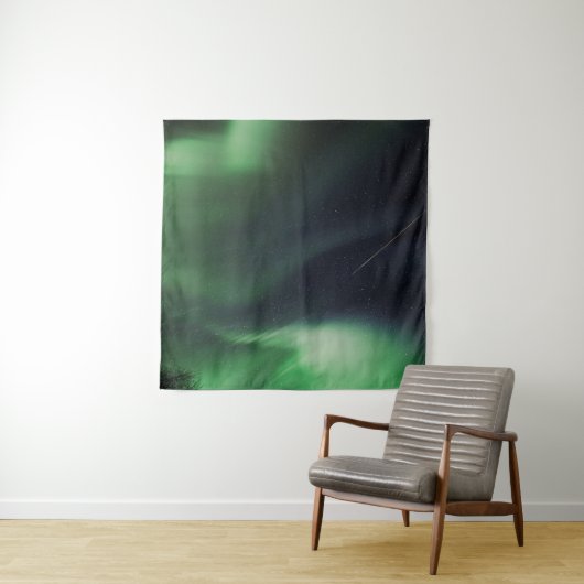 AURORA BOREALIS TIJDENS DE NACHT WANDKLEED (In Situ (horizontaal))