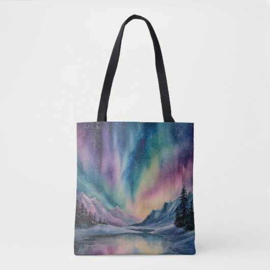 Aurora Borealis Tote Bag (Voorkant)