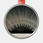 Aurora Borealis Trouvelot 1881, met kerstreces Metalen Ornament (Voorkant)