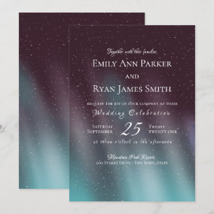 Aurora Borealis Turquois Starry Sky Kaart