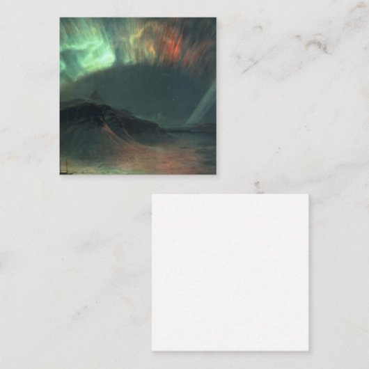 Aurora Borealis van de Frederic Edwin Church Vierkante Visitekaartje (Voorkant / Achterkant)