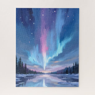 Aurora Borealis Watercolor Noorderlicht Geschilder Legpuzzel