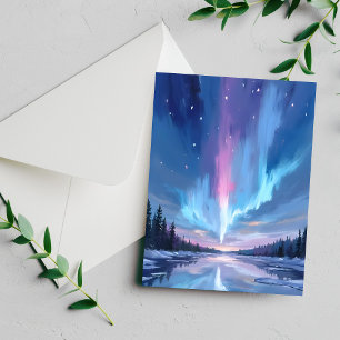 Aurora Borealis Watercolor Noorderlicht Kaart